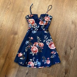Navy Floral-Open Tie Back